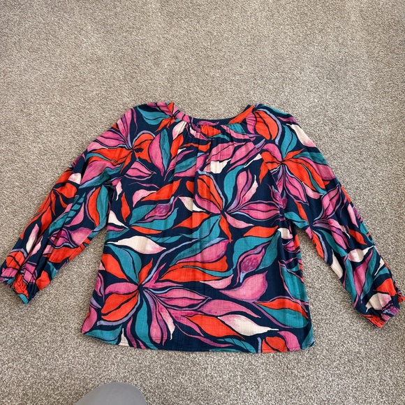 EVEREVE Multicolor Floral Button Down V Neck Blouse Women’s Size Medium EUC - Picture 2 of 8